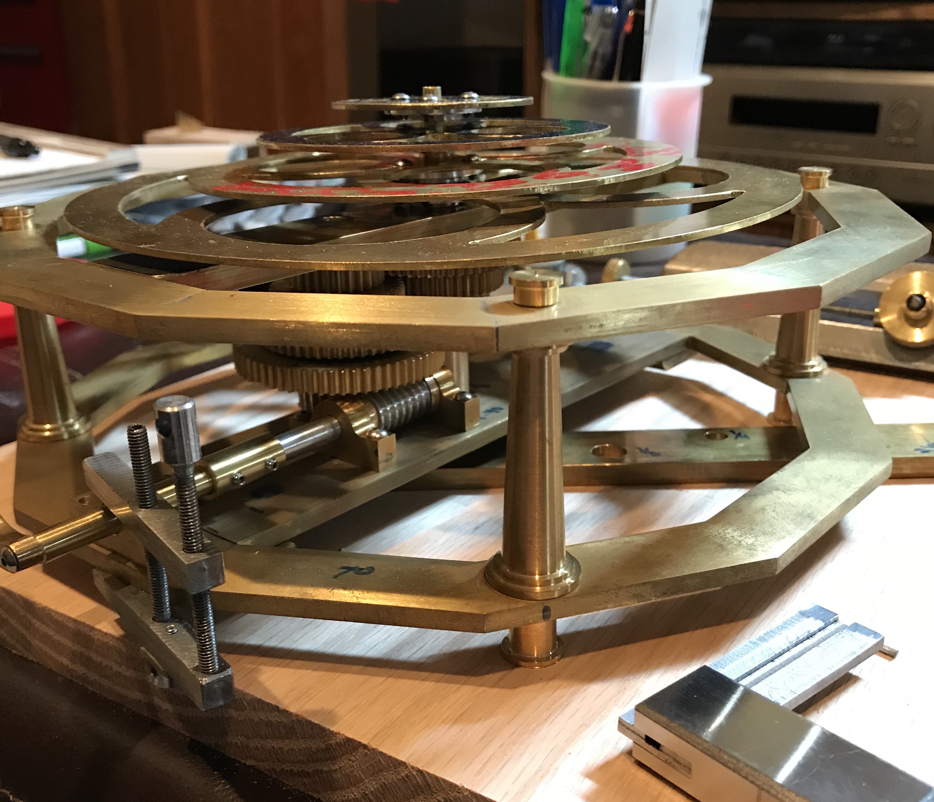 Orrery with finished supports